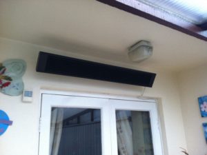 Infrared High Output Space Heater in Conservatory