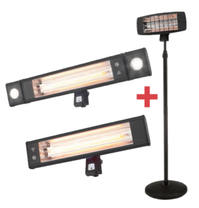 Forum ZR-32299 Blaze Wall Mounted Remote Control Patio Heater With Lights 