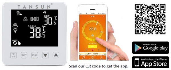 Tansun Digital Wifi Thermostat + App QR Code